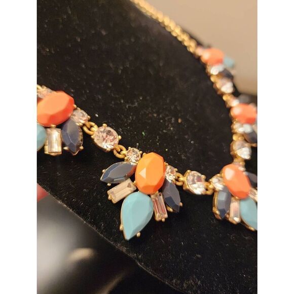 J. CREW statement necklace coral and blue - Picture 3 of 6